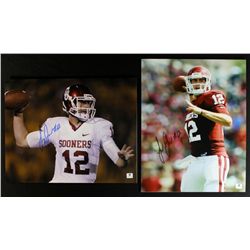 Lot of (2) Landry Jones Signed Oklahoma 11x14 Photos (GA COA)