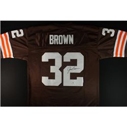 Jim Brown Signed Browns Jersey (GA COA)