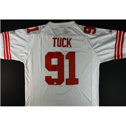 Justin Tuck Signed Giants Jersey (GA COA)