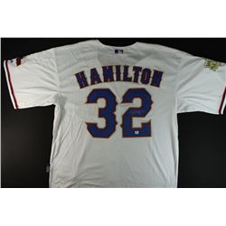 Josh Hamilton Signed Rangers World Series Jersey (GA)