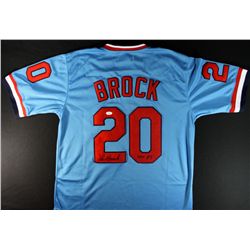Lou Brock Signed Cardinals Jersey: Inscribed "HOF 85" (JSA COA)