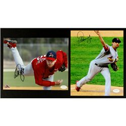 Lot of (2) Adam Wainwright Signed Cardinals 8x10 Photos (JSA)