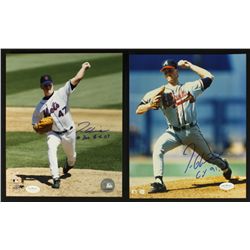 Lot of (2) Tom Glavine Signed Braves 8x10 Photos: Multiple Inscriptions (JSA)