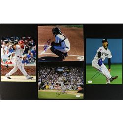 Lot of (4) Signed Baseball Photos Including Joey Votto, Matt Weiters, Dan Uggla, Kei Igawa (JSA)