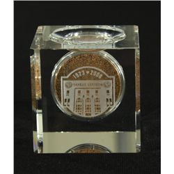 New York Yankees Crystal Ball Holder with Game Used Dirt from Yankee Stadium (Steiner COA)