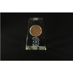 Boston Red Sox Crystal Display with Game Used Dirt from Fenway Park (Steiner LOA)