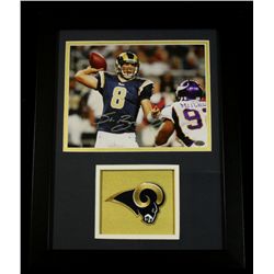 Sam Bradford Signed Custom Framed Rams 14x18 Piece (PAAS COA)