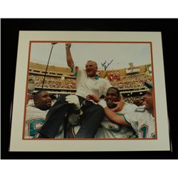 Don Shula Signed Custom Framed Dolphins 24x20 Piece (GA LOA)