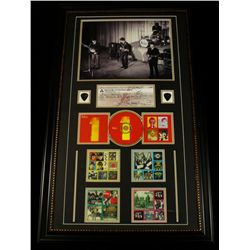 The Beatles Custom Framed 21x35 Display Piece With Signed Check Copy