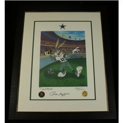 Roger Staubach & Drew Pearson Signed Custom Framed LE Cowboys 26x32 Lithograph (PA LOA)