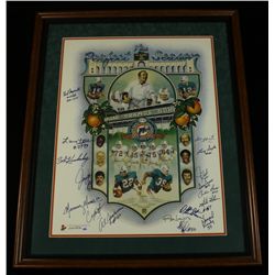 1972 Miami Dolphins LE 27x34 Framed Lithograph Signed by (16) Including Morrall & Morris (GA LOA)
