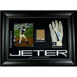 Derek Jeter Game-Used Signed Yankees Batting Glove: Custom Framed Piece (Steiner LOA)