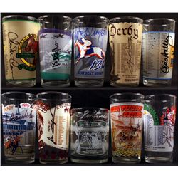 Lot of (10) Horse Racing Triple Crown Winners Signed Event Glasses