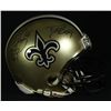 Image 1 : Drew Brees & Reggie Bush Signed Saints Mini-Helmet (GA)