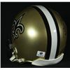 Image 2 : Drew Brees & Reggie Bush Signed Saints Mini-Helmet (GA)