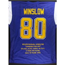 Kellen Winslow Signed Chargers Stat Jersey: Inscribed "HOF 95" (JSA COA)
