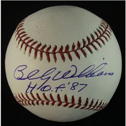 Billy Williams Signed OML Baseball: Inscribed "HOF 87" (Feller Hologram)