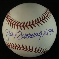 Jim Bunning Signed OML Baseball: Inscribed "HOF 96" (Feller Hologram)