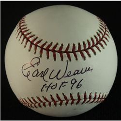 Earl Weaver Signed OML Baseball: Inscribed "HOF 96" (Feller Hologram)