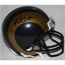 Kurt Warner Signed Rams Mini-Helmet (GA COA)