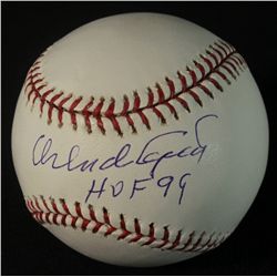 Orlando Cepeda Signed OML Baseball: Inscribed "HOF 99" (Feller Hologram)