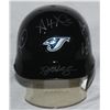 Image 1 : Blue Jays Mini Helmet Signed by (5) Including Halladay, Glaus, Overbay, Wells & Rios (GA COA)