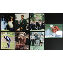 Lot of (7) Signed Golf 8x10 Photos: Elder, Lyle, Sutton, Casper, Goalby, January & Langer (JSA)