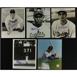 Lot of (9) Signed Baseball Photos: Henrich, Erskine, Kranepool, Gionfriddo, Irvin, Herman (PA LOA)
