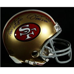 Joe Montana & Jerry Rice Signed & Inscribed 49ers Mini-Helmet (Rice & Montana Holograms)