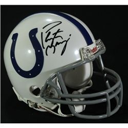 Peyton Manning Signed Colts Mini Helmet (Mounted Memories COA)