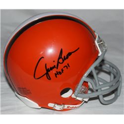 Jim Brown Signed Browns Mini Helmet: Inscribed "HOF 71" (Mounted Memories COA)