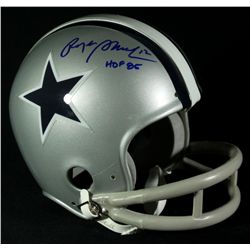 Roger Staubach Signed Cowboys Mini Helmet: Inscribed "HOF 85" (Mounted Memories COA)