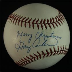 Gary Carter Signed ONL Baseball: Inscribed "Merry Christmas" (MLB Hologram)