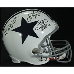 Emmitt Smith, Troy Aikman & Michael Irvin Signed Cowboys Full-Size Helmet (Player Holograms)
