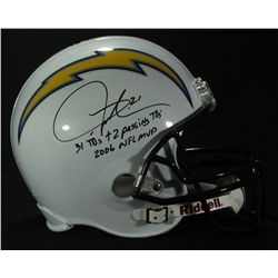 LaDainian Tomlinson Signed Chargers Full-Size Helmet: 2 Inscriptions (Tomlinson Hologram)