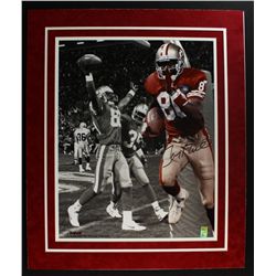 Jerry Rice Signed 49ers 21x25 Custom Matted Piece (Rice Hologram)
