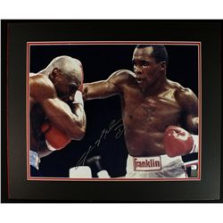 Sugar Ray Leonard Signed 24x20 Custom Matted Piece (GA COA)