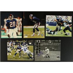Lot of (5) Signed Giants 8x10 Photos: Tittle, Barber, Sehorn, Shockey, Walls (Steiner COA)