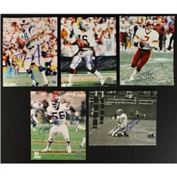 Lot of (5) Signed NFL Legends 8x10 Photos with Taylor, Titttle, Plunkett, Theisman, Gabriel (COA)