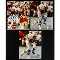 Lot of (3) Signed Dolphins HOF 8x10 Photos with Bob Griese & (2) Larry Little (Tracercode COA)