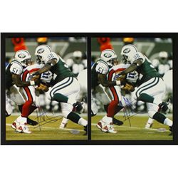 Lot of (2) Signed Jonathan Vilma "1st Career Sack" 8x10 Photos (Steiner COA)