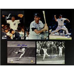 Lot of (5) Signed Yankees Legend Photos with Roger Clemens, Goose Gossage, Doc Gooden (COA)