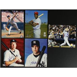 (5) Signed MLB Legend Photos with Ron Guidry, Tino Martinez, Alex Johnson, Scott Brosius (PA LOA)