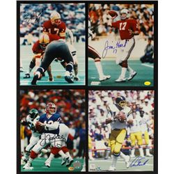(4) Signed NFL QB Legend 8x10 Photos with Jim Kelly, Billy Kilmer, Dan Fouts & Jim Hart (COA)