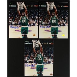 Lot of (3) Signed Robert Parish Celtics 8x10 Photos (Tracercode)