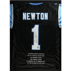 Cam Newton Signed Panthers Stat Jersey (Newton Hologram)