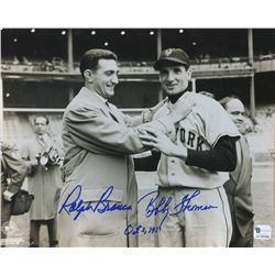 Bobby Thomson & Ralph Branca Signed & Inscribed Shot Heard 'Round the World 8x10 Photo (GA COA)