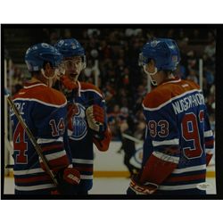 Taylor Hall, Jordan Eberle & Ryan Nugent-Hopkins Signed Oilers 11x14 Photo (JSA COA)