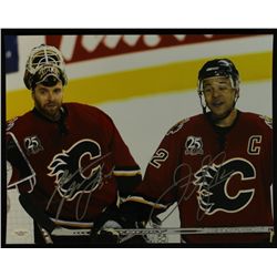Jarome Iginla & Miikka Kiprusoff Signed Flames 11x14 Photo (JSA COA)