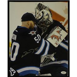 Chris Mason & Ondrej Pavelec Signed Jets 11x14 Photo (JSA COA)